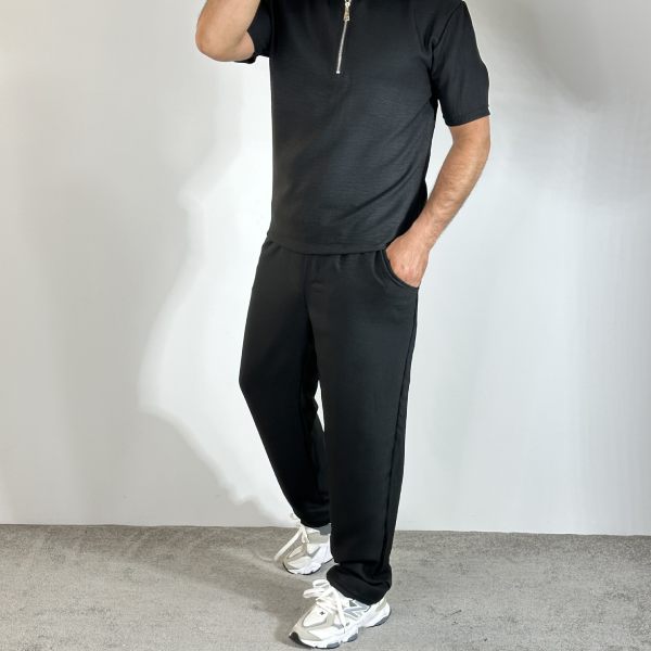 تصویر  ست تیشرت و شلوار نیم زیب