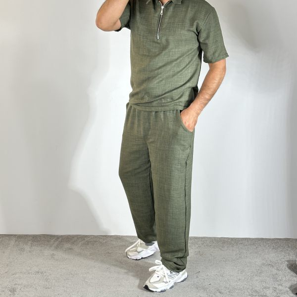 تصویر  ست تیشرت و شلوار نیم زیب